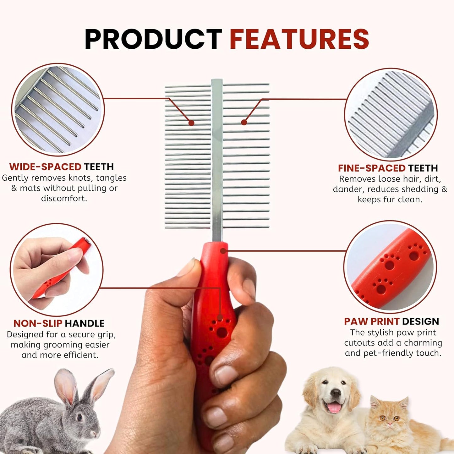 Double sided pet comb