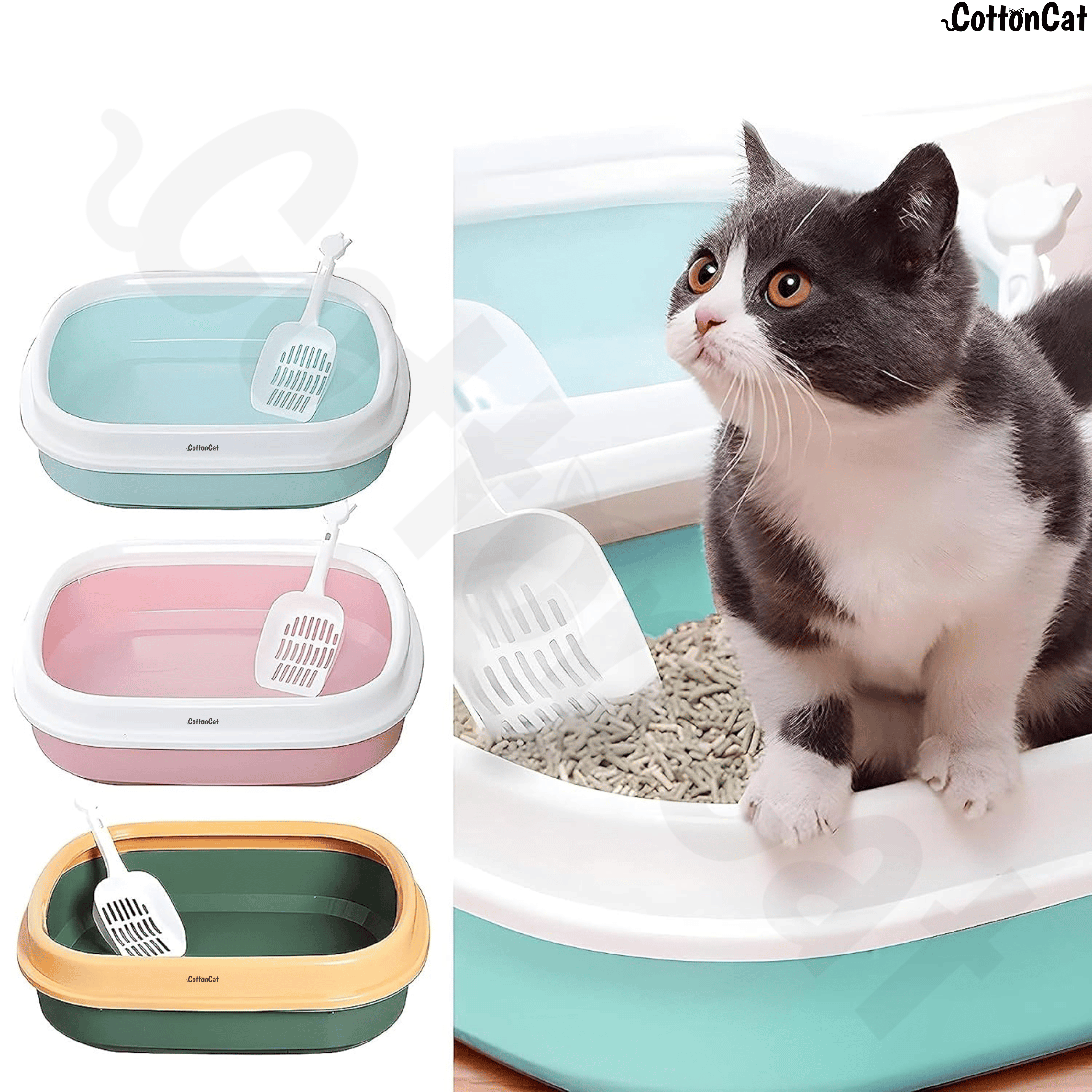 Cottoncat Blue Cat Litter Tray