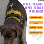 Personalized Dog Harness with Name & Phone Number Yellow
