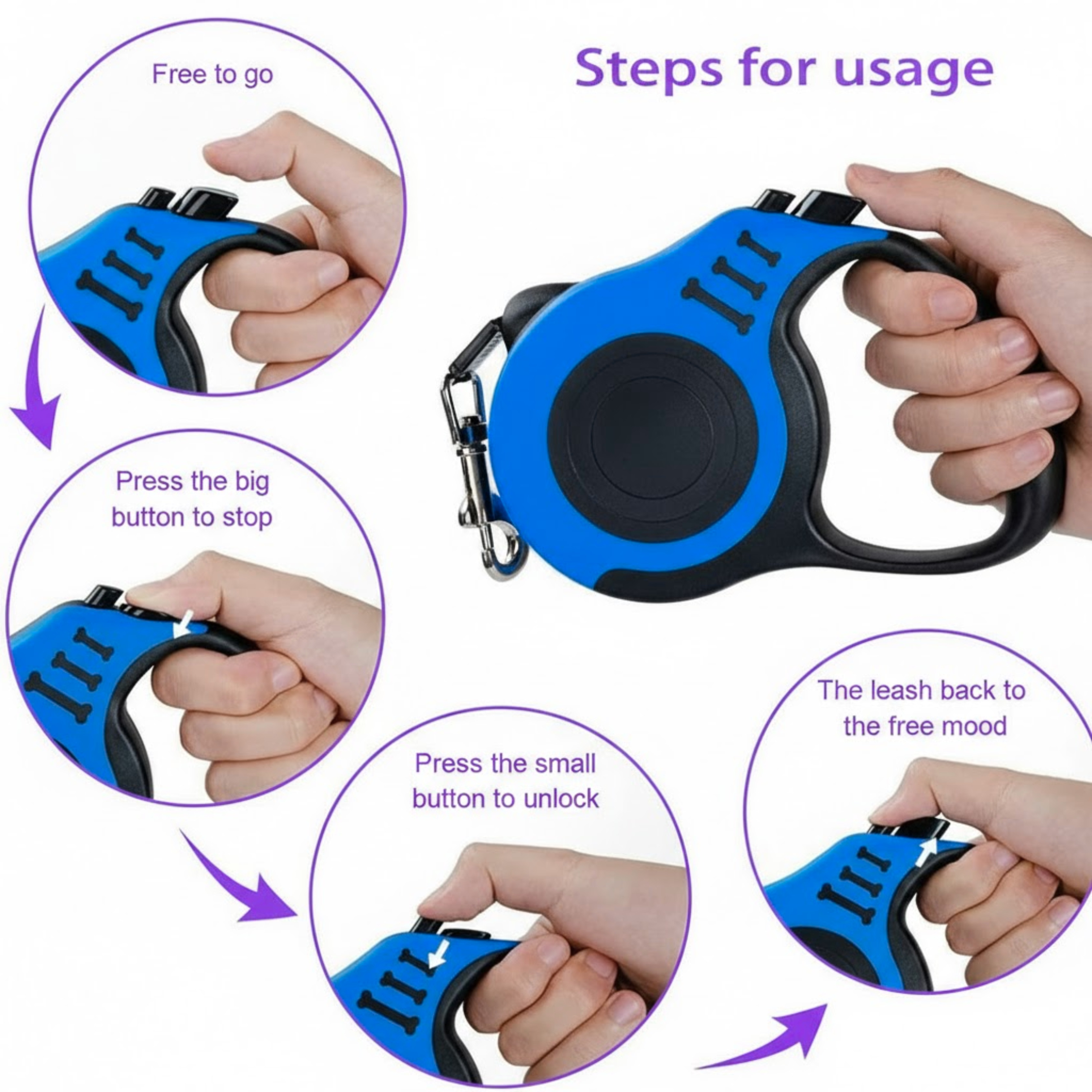 Retractable Cat Dog Leash