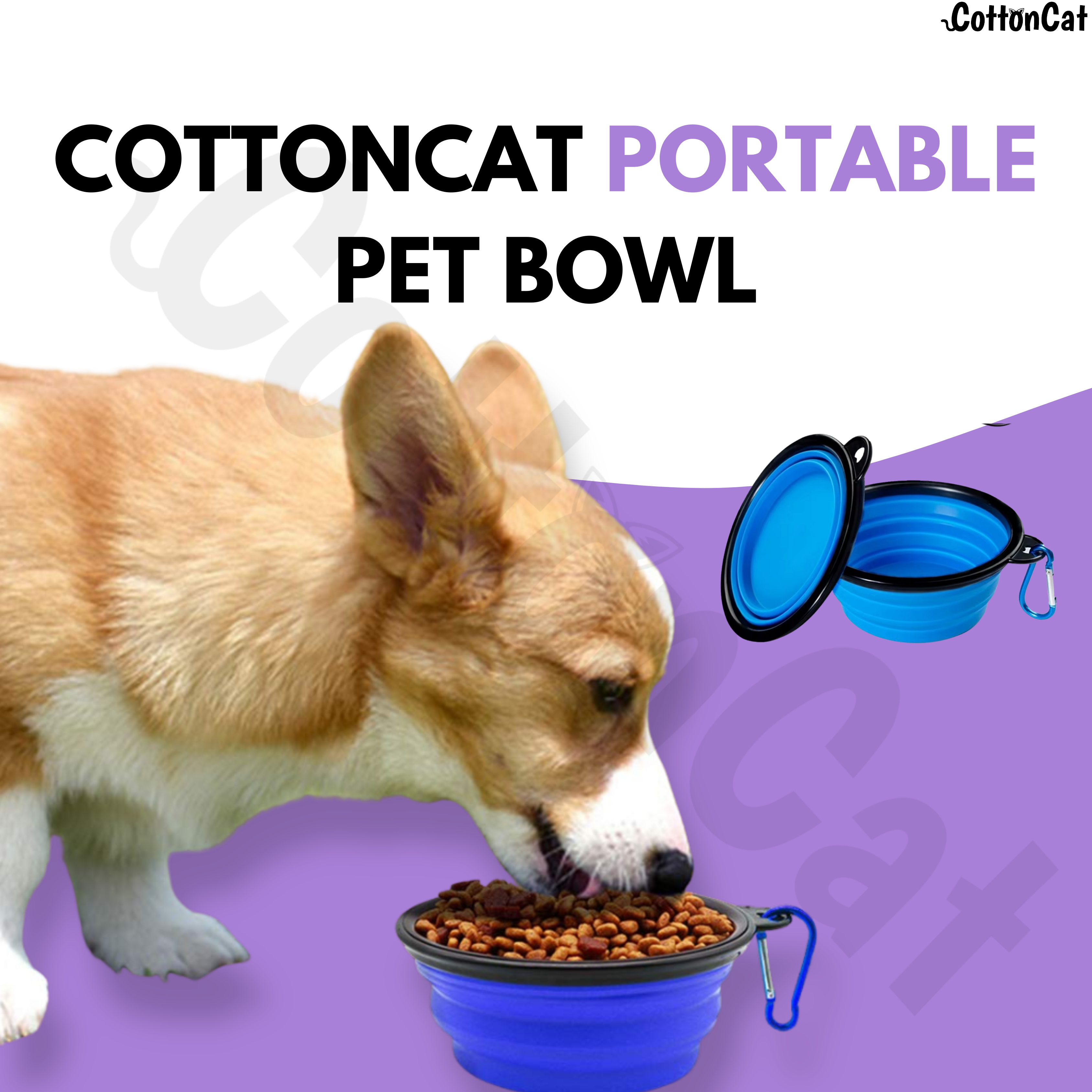 Portable/Travel Pet Bowl For Cats & Dogs