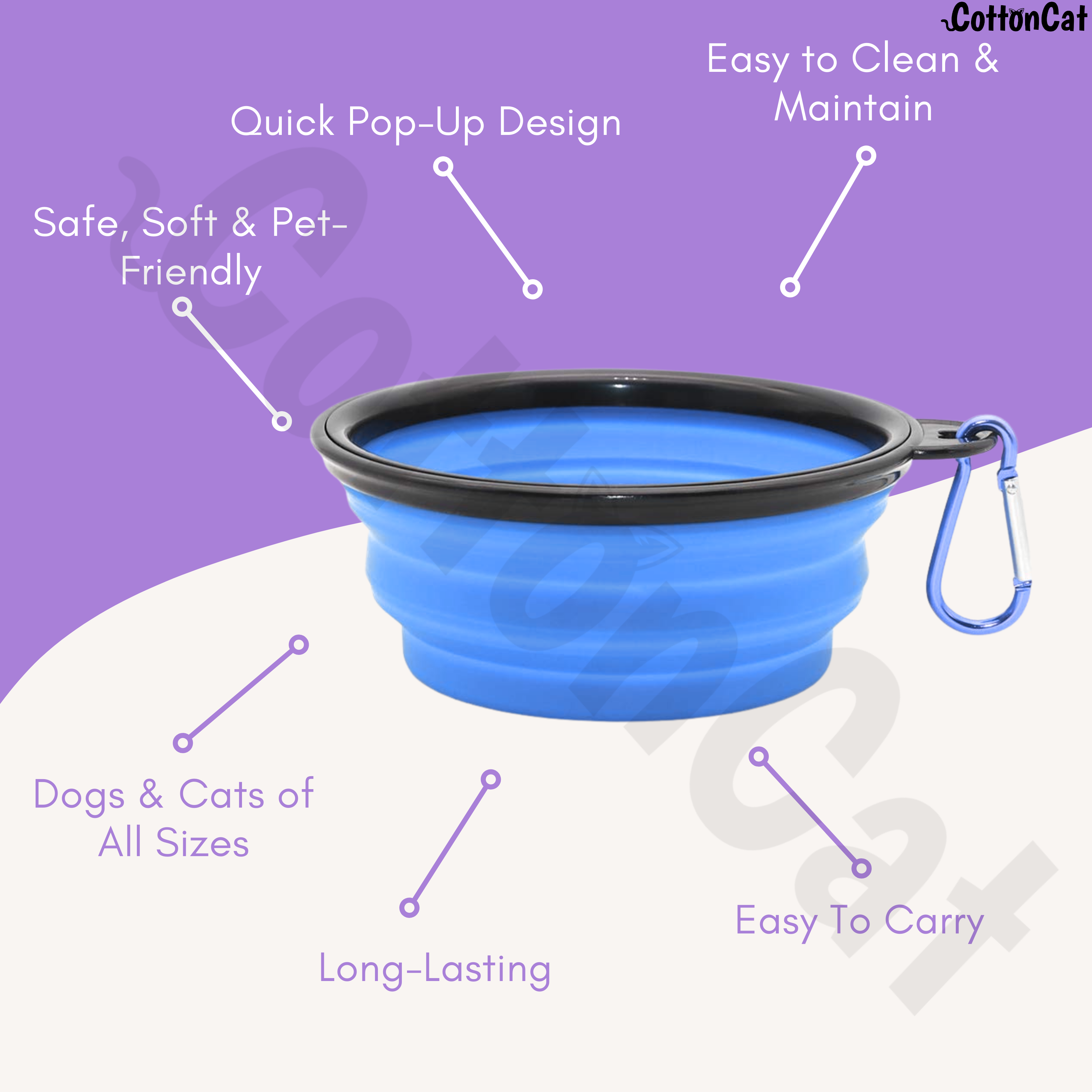 Portable/Travel Pet Bowl For Cats & Dogs