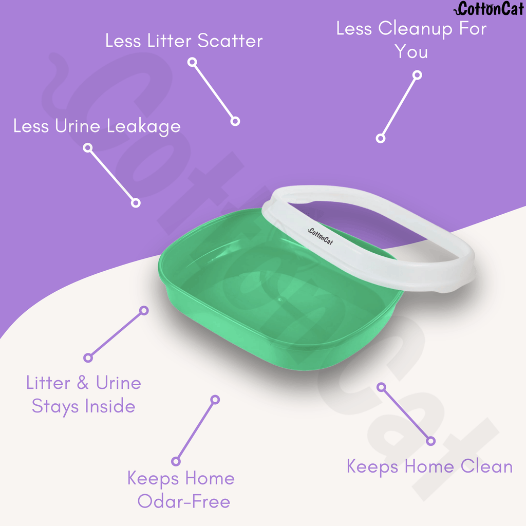 Cottoncat Neon Green Cat Litter Tray