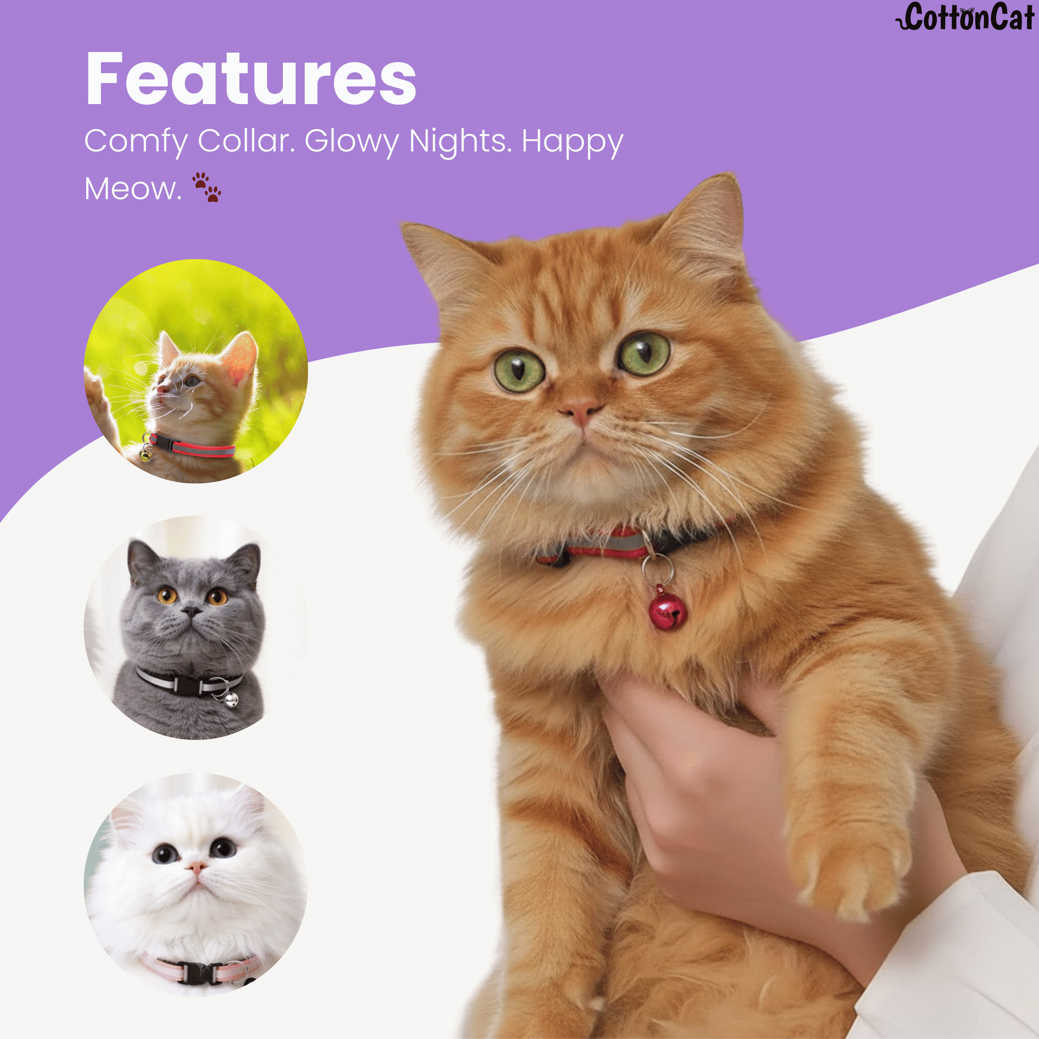 Cat & Dog Reflective Collar With Bell