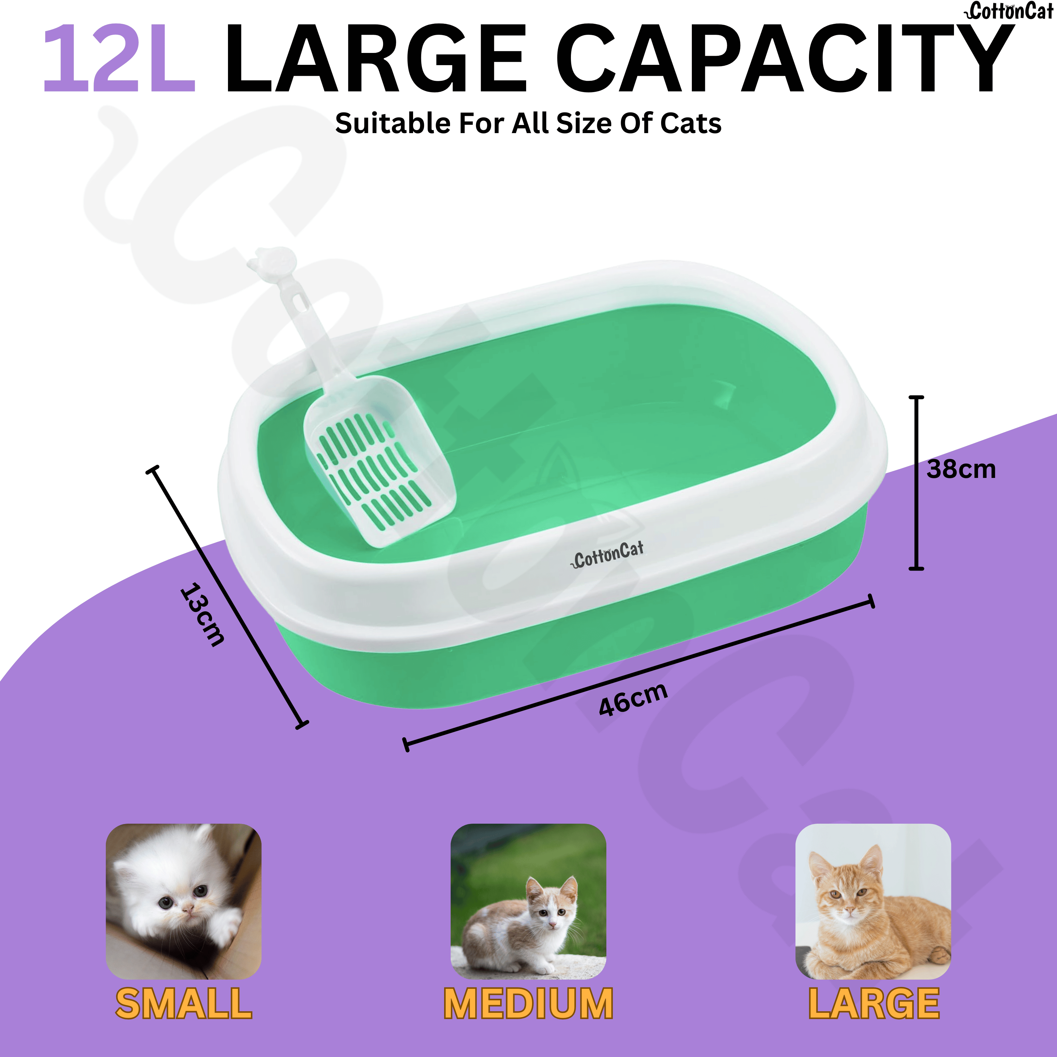 Cottoncat Neon Green Cat Litter Tray
