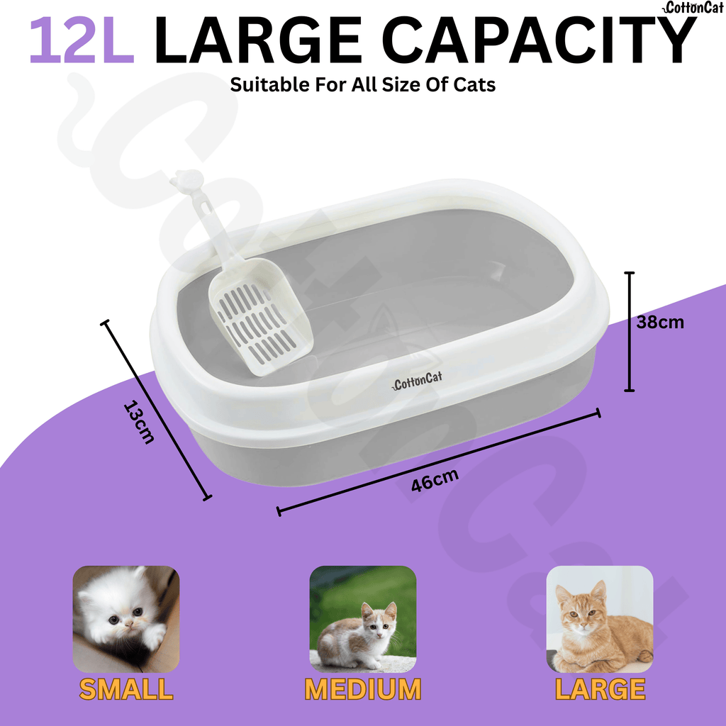 Cottoncat Grey Cat Litter Tray