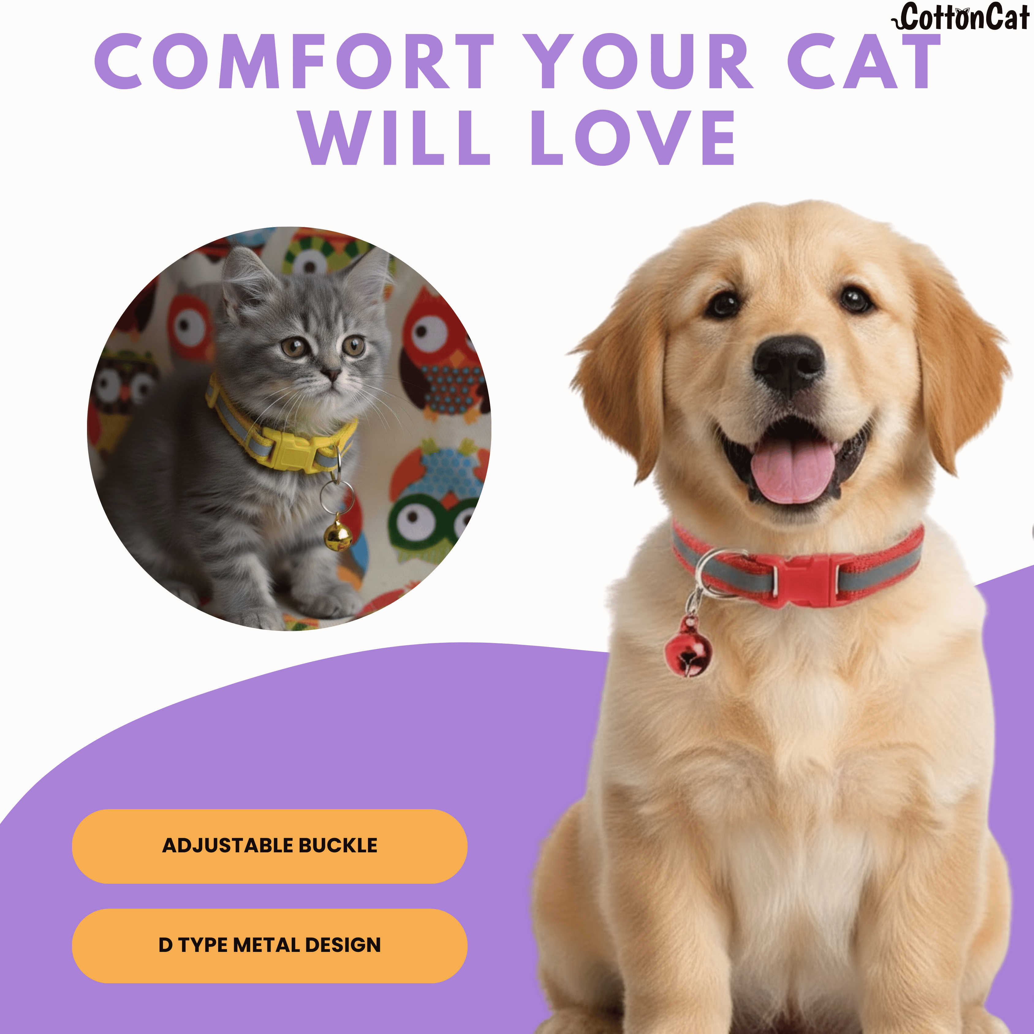 Cat & Dog Reflective Collar With Bell