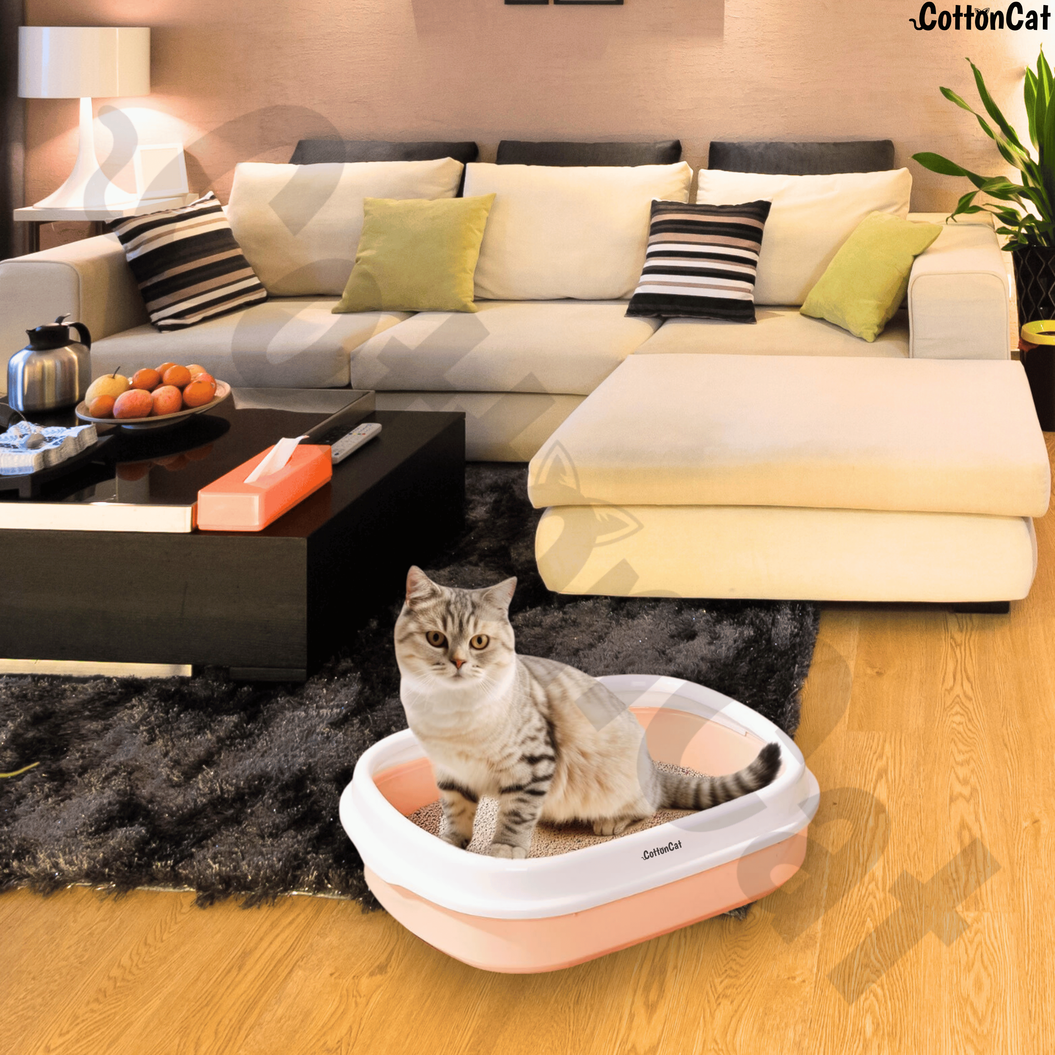 Cottoncat Green Cat Litter Tray