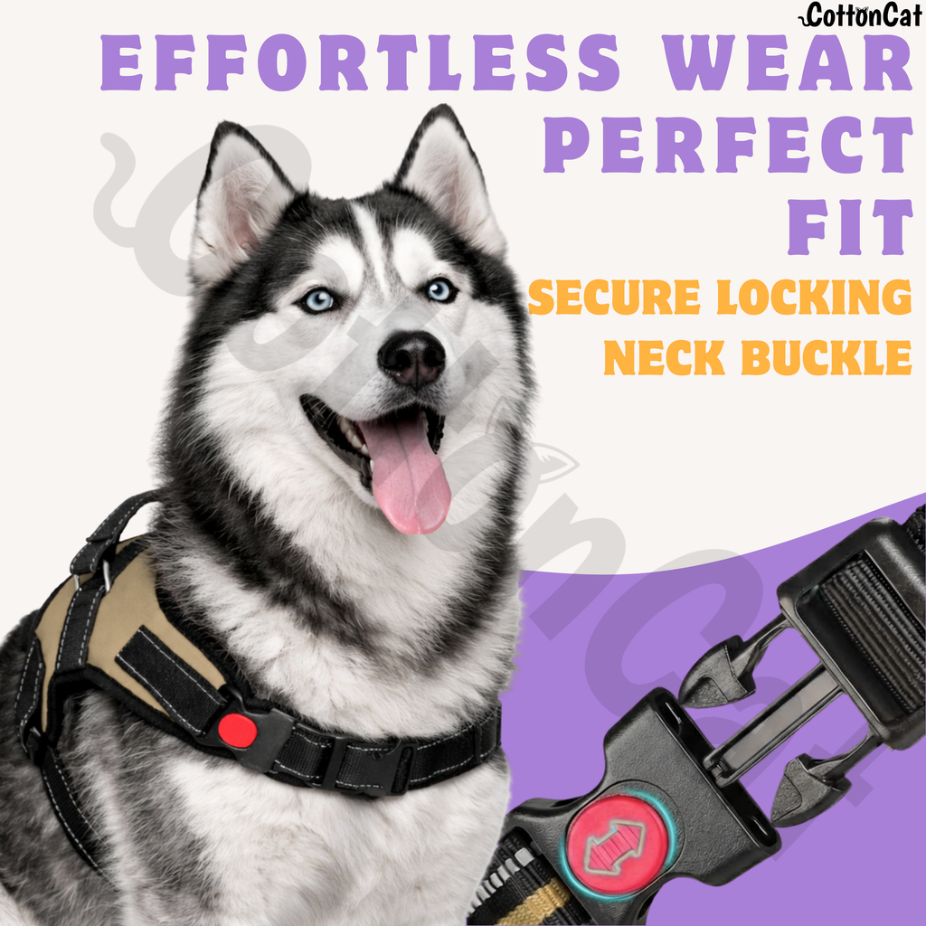 Cat Dog Reflective Harness Beige