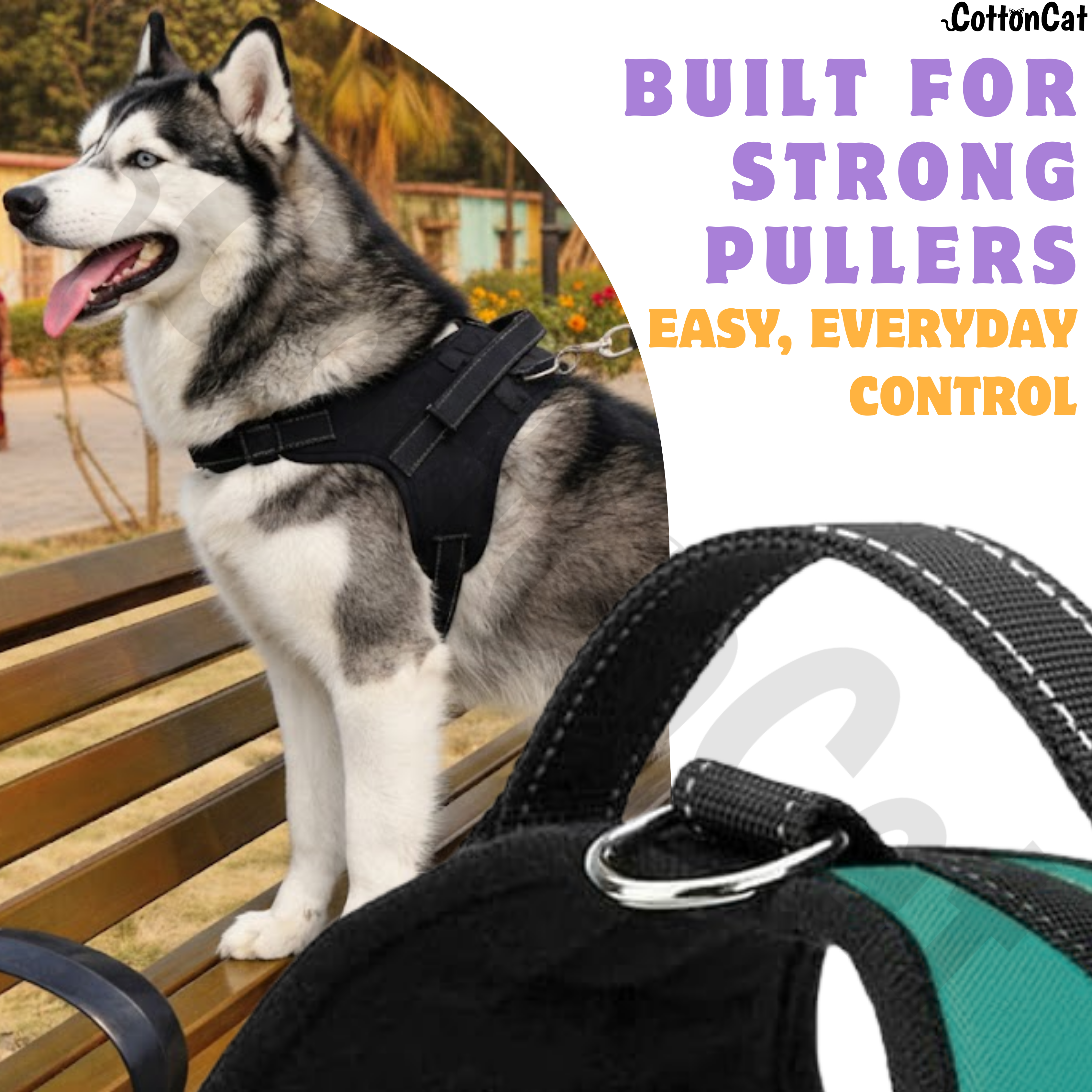 Cat Dog Reflective Harness Teal