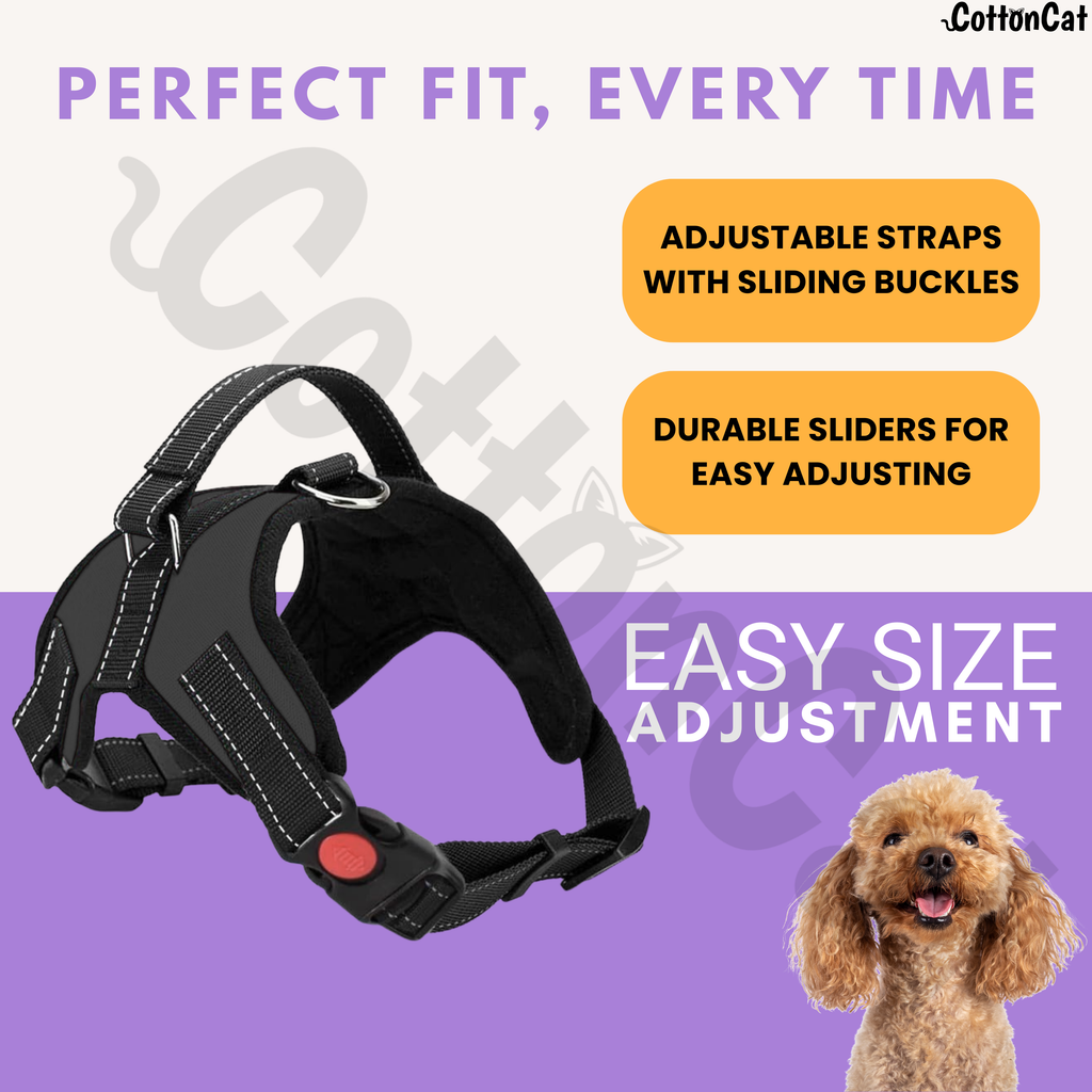 Cat Dog Reflective Harness Black