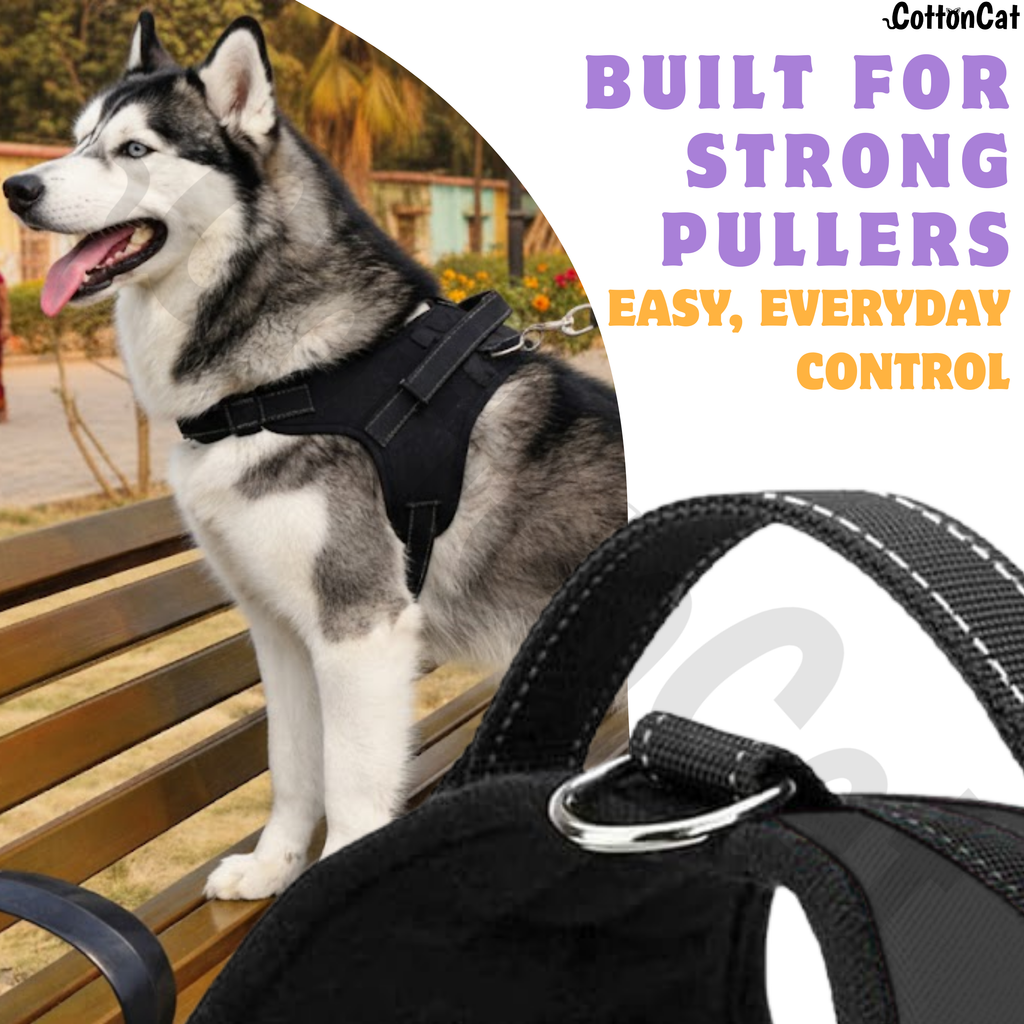 Cat Dog Reflective Harness Black