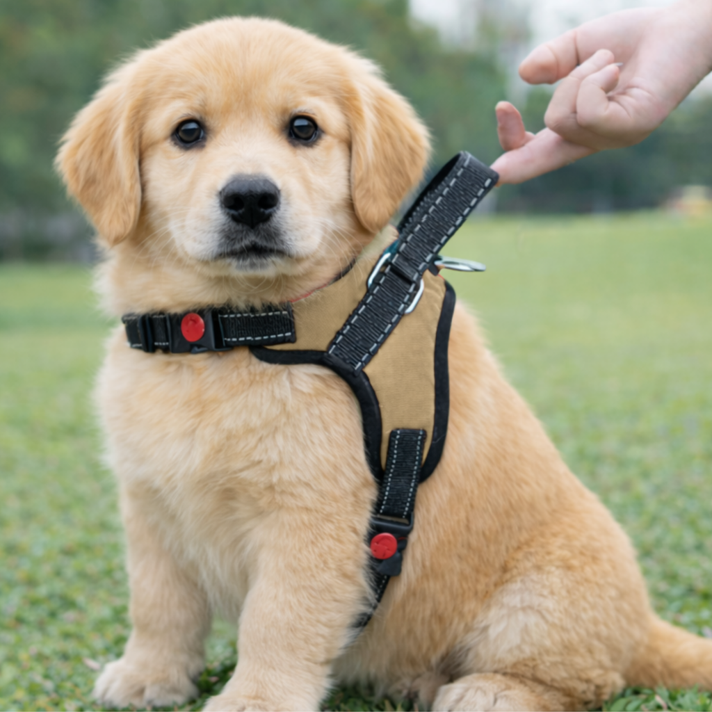 Cat Dog Reflective Harness Beige