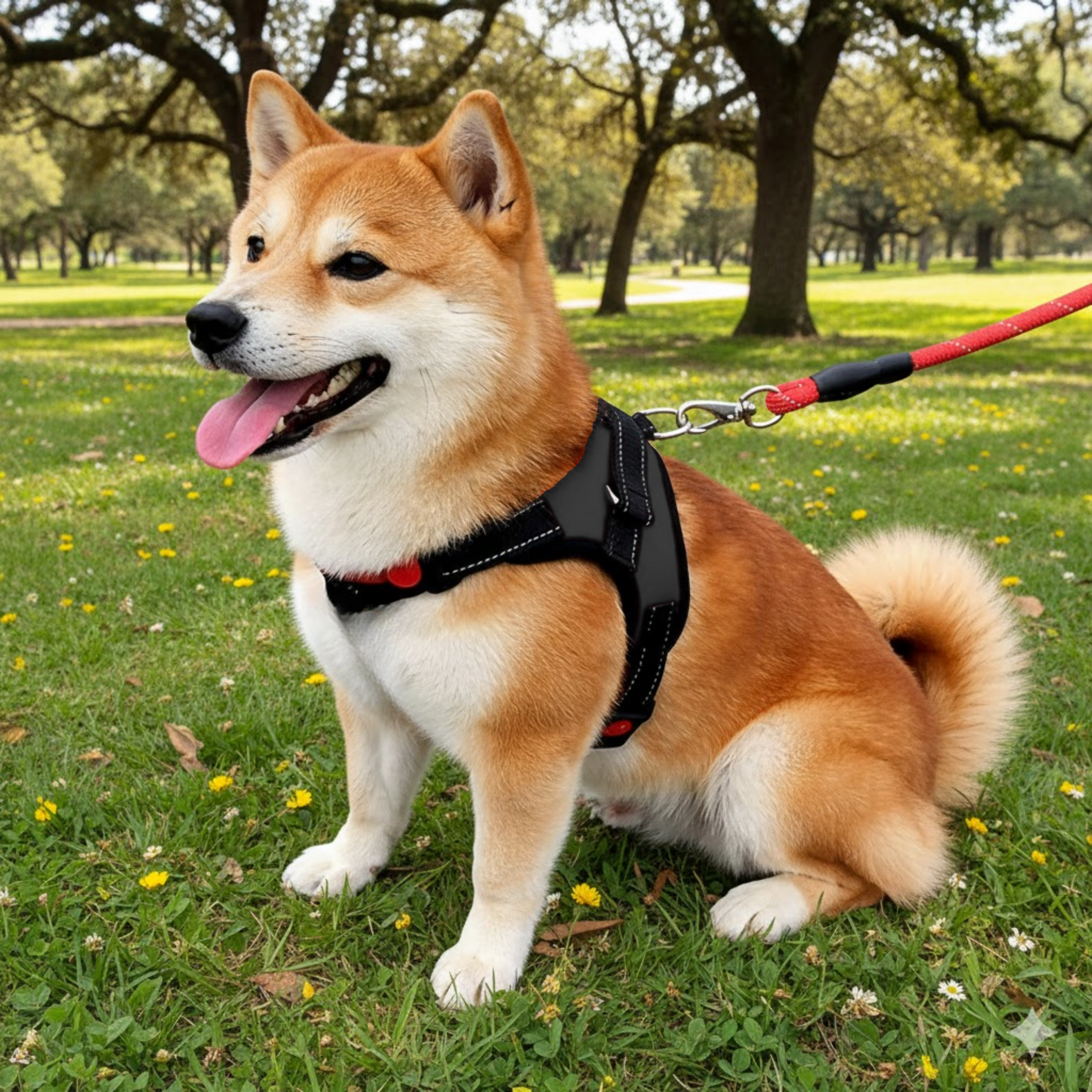 Cat Dog Reflective Harness Black