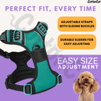 Dog Cat No Pull Harness With Reflective Leash Teal