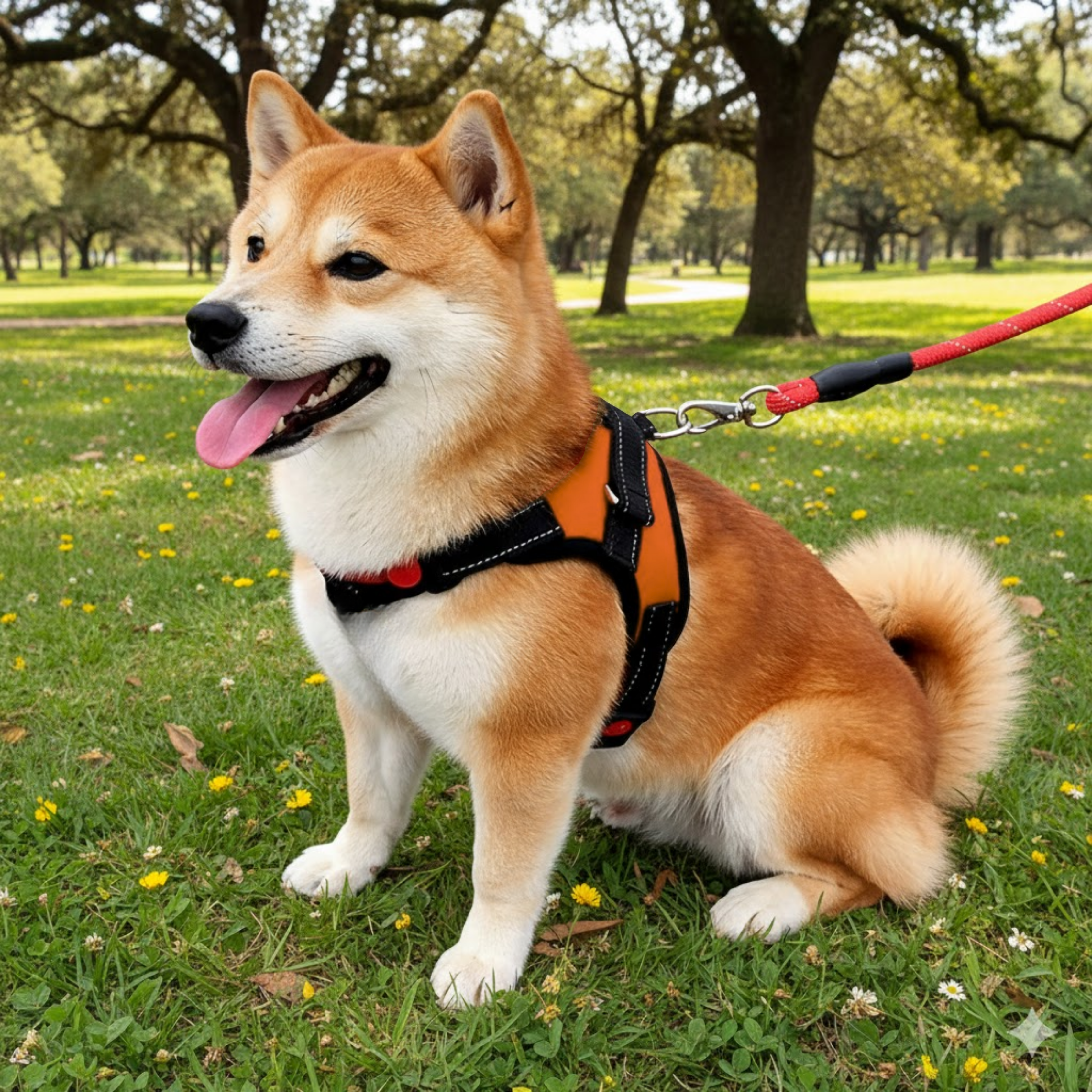 Cat Dog Reflective Harness Orange