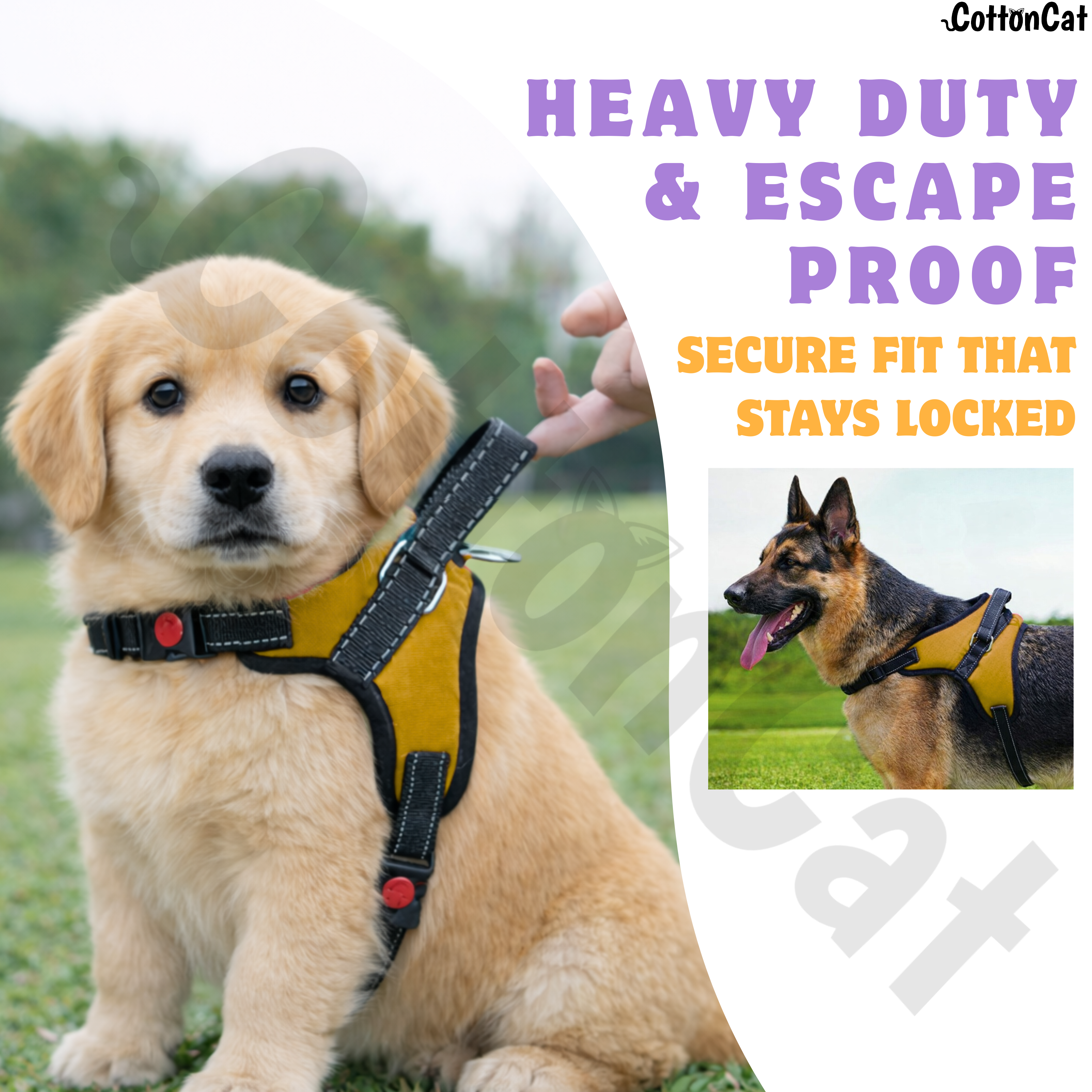 Cat Dog Reflective Harness Yellow