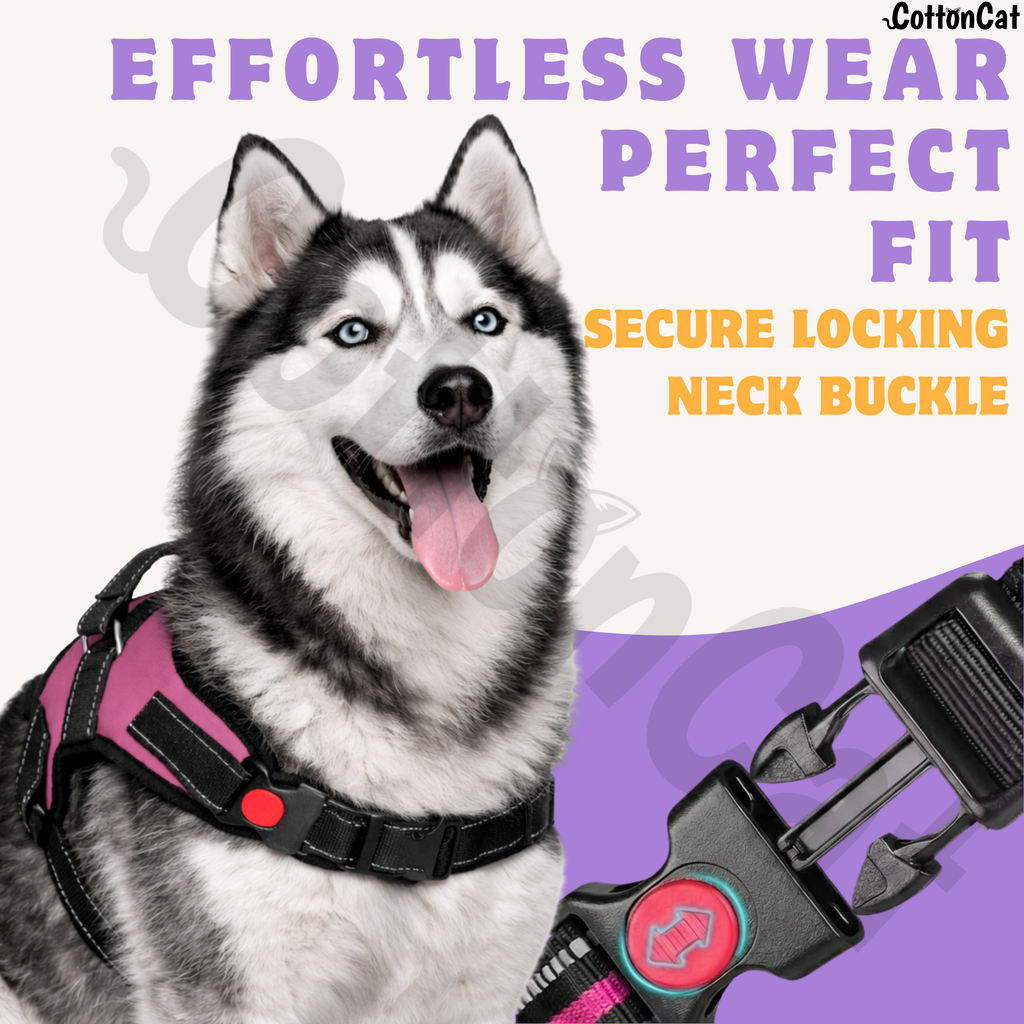 Cat Dog Reflective Harness Hot Pink