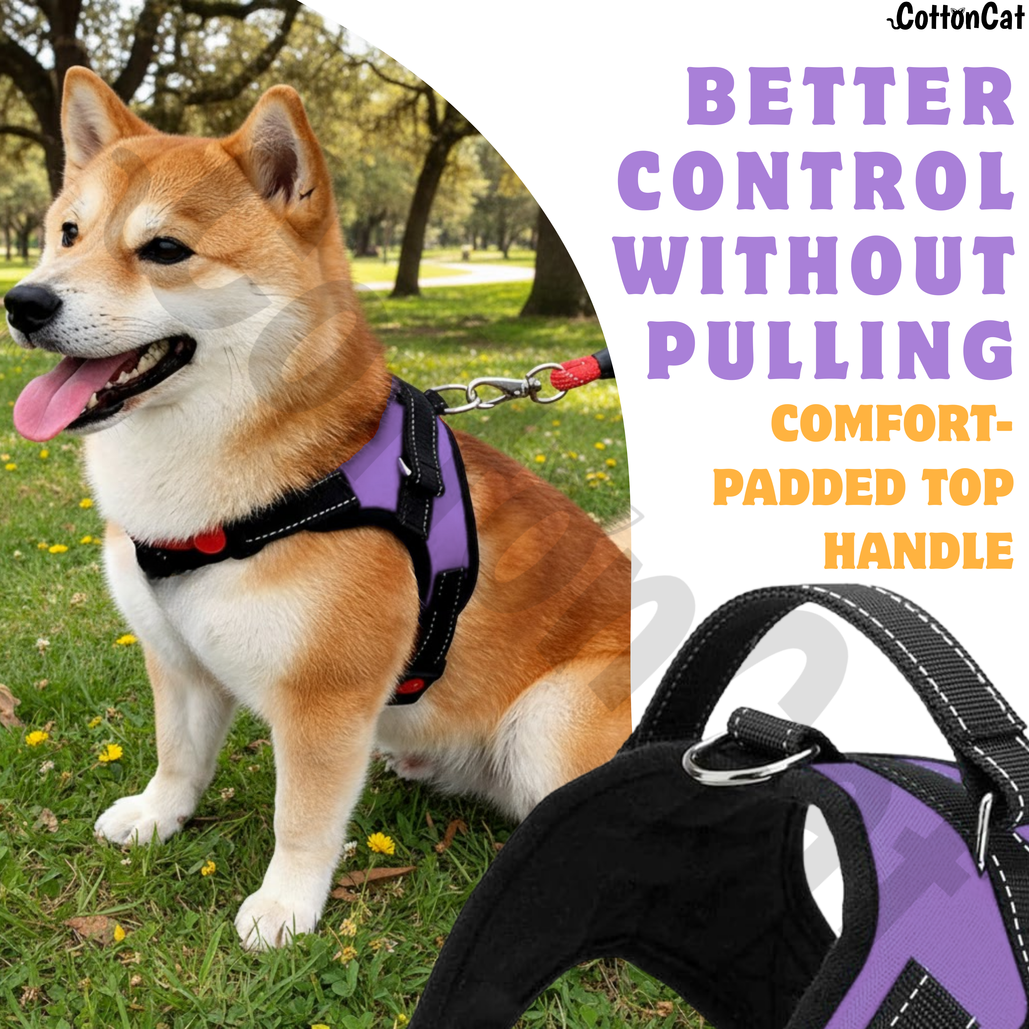 Cat Dog Reflective Harness Purple