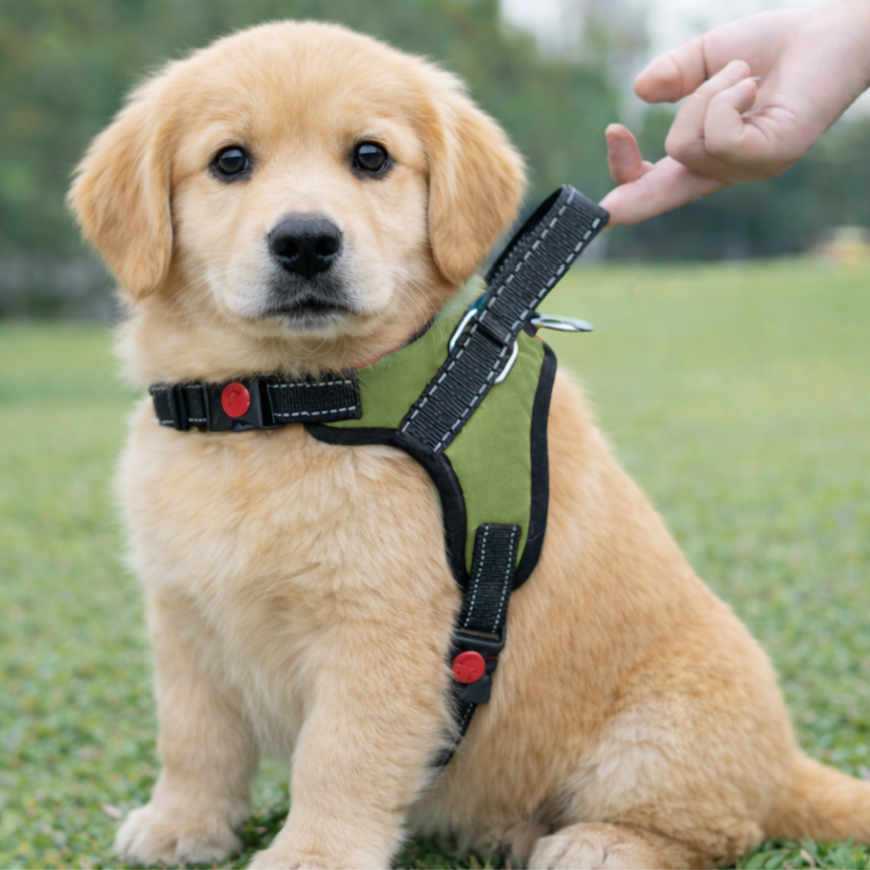 Cat Dog Reflective Harness Green