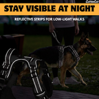 Dog Cat No Pull Harness With Reflective Leash Black