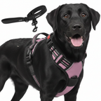 Dog Cat No Pull Harness With Reflective Leash Pink