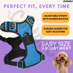 Dog Cat No Pull Harness With Reflective Leash Sky Blue