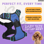 Dog Cat No Pull Harness With Reflective Leash Blue