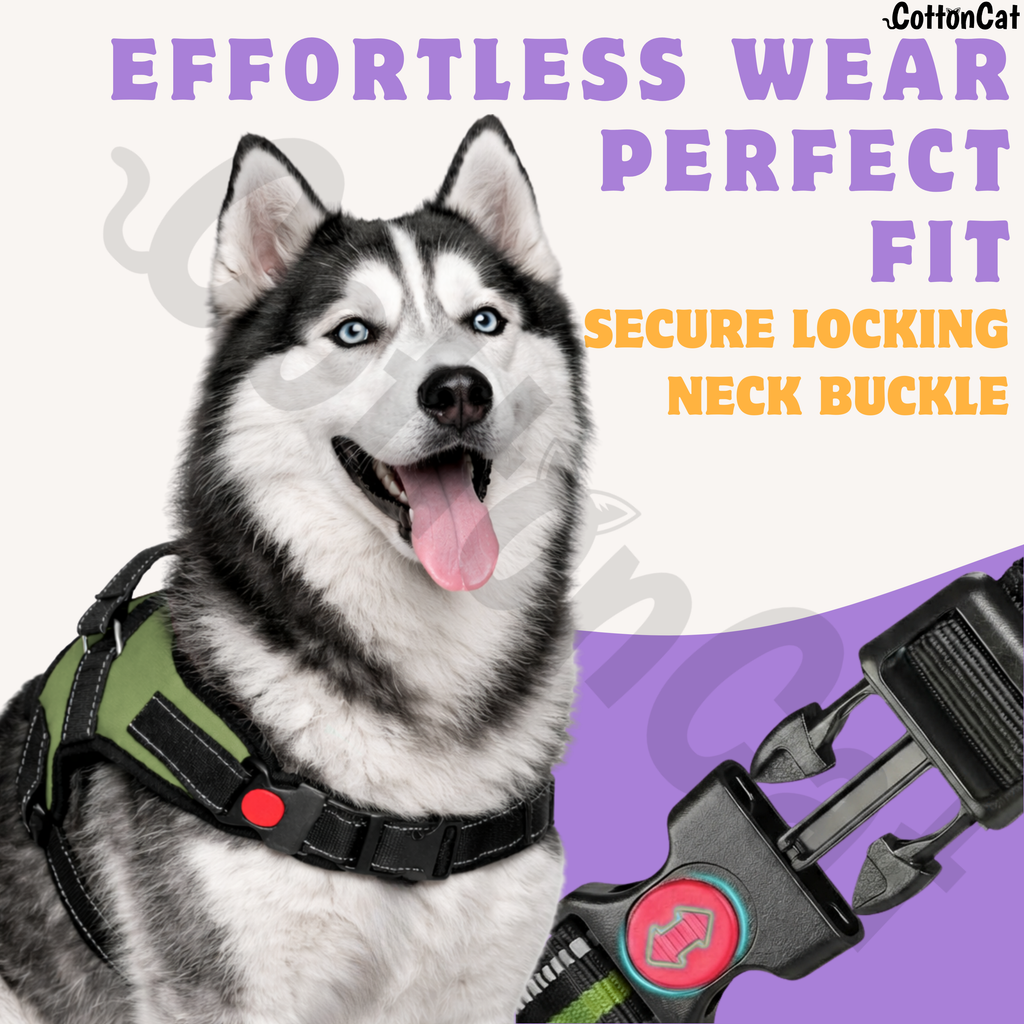 Cat Dog Reflective Harness Green