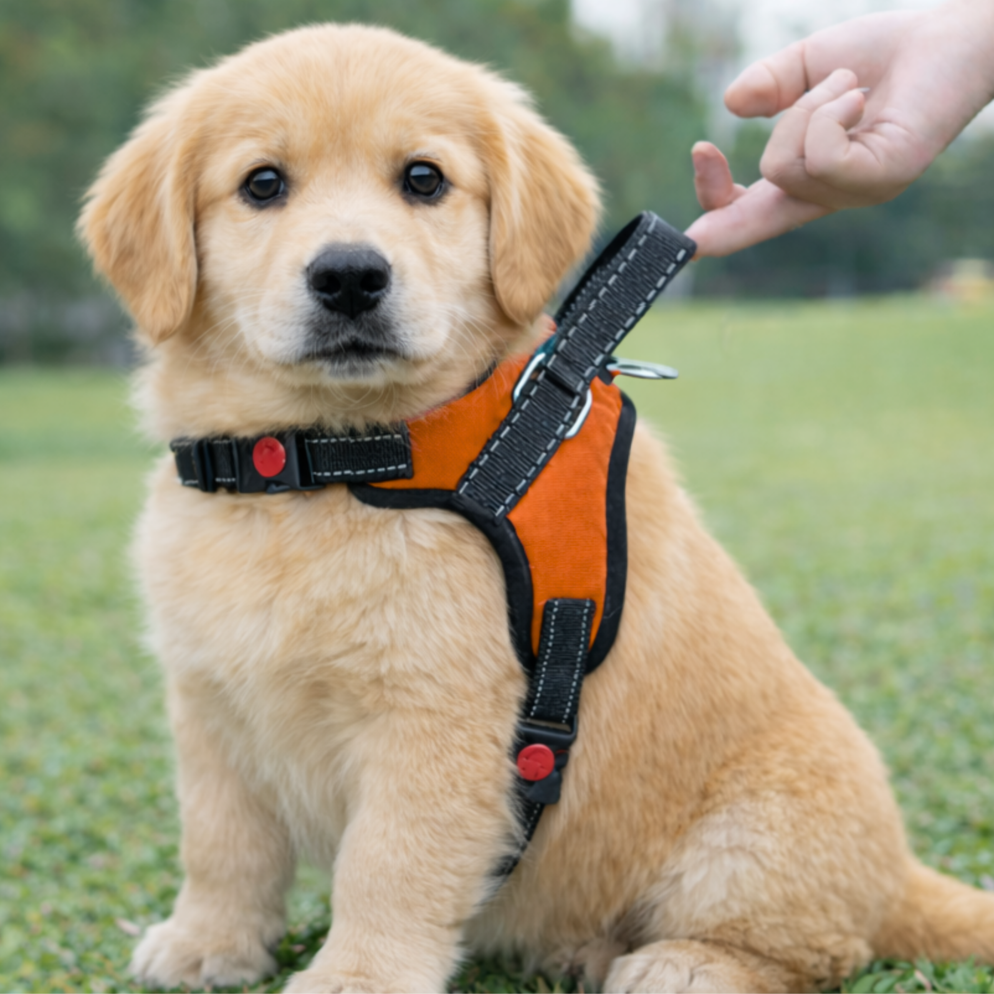 Cat Dog Reflective Harness Orange