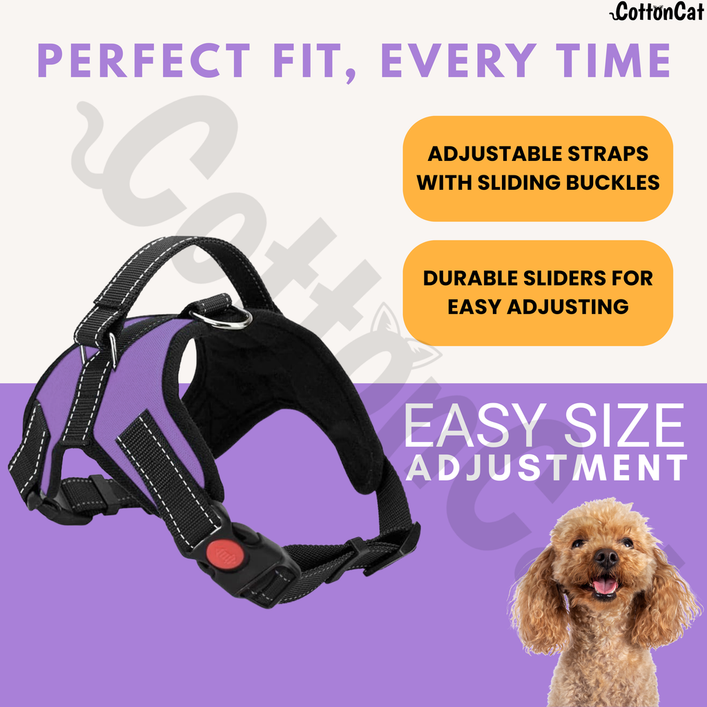 Cat Dog Reflective Harness Purple