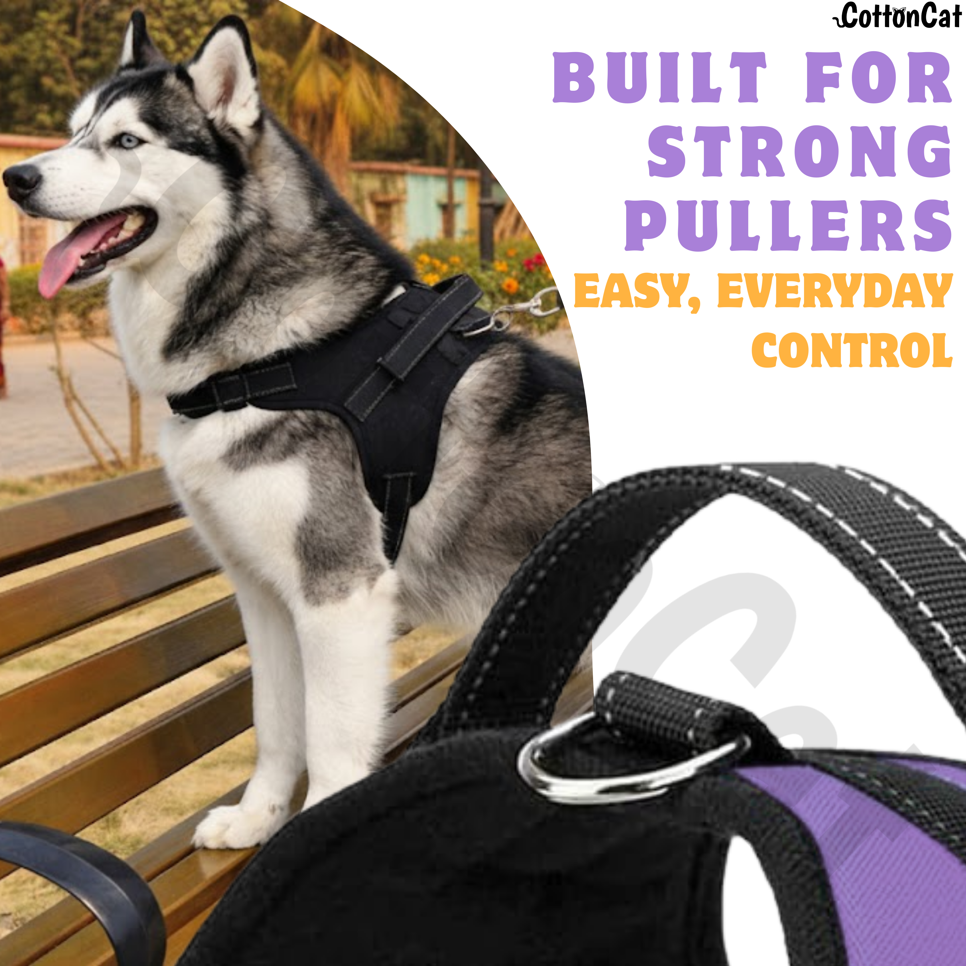 Cat Dog Reflective Harness Purple