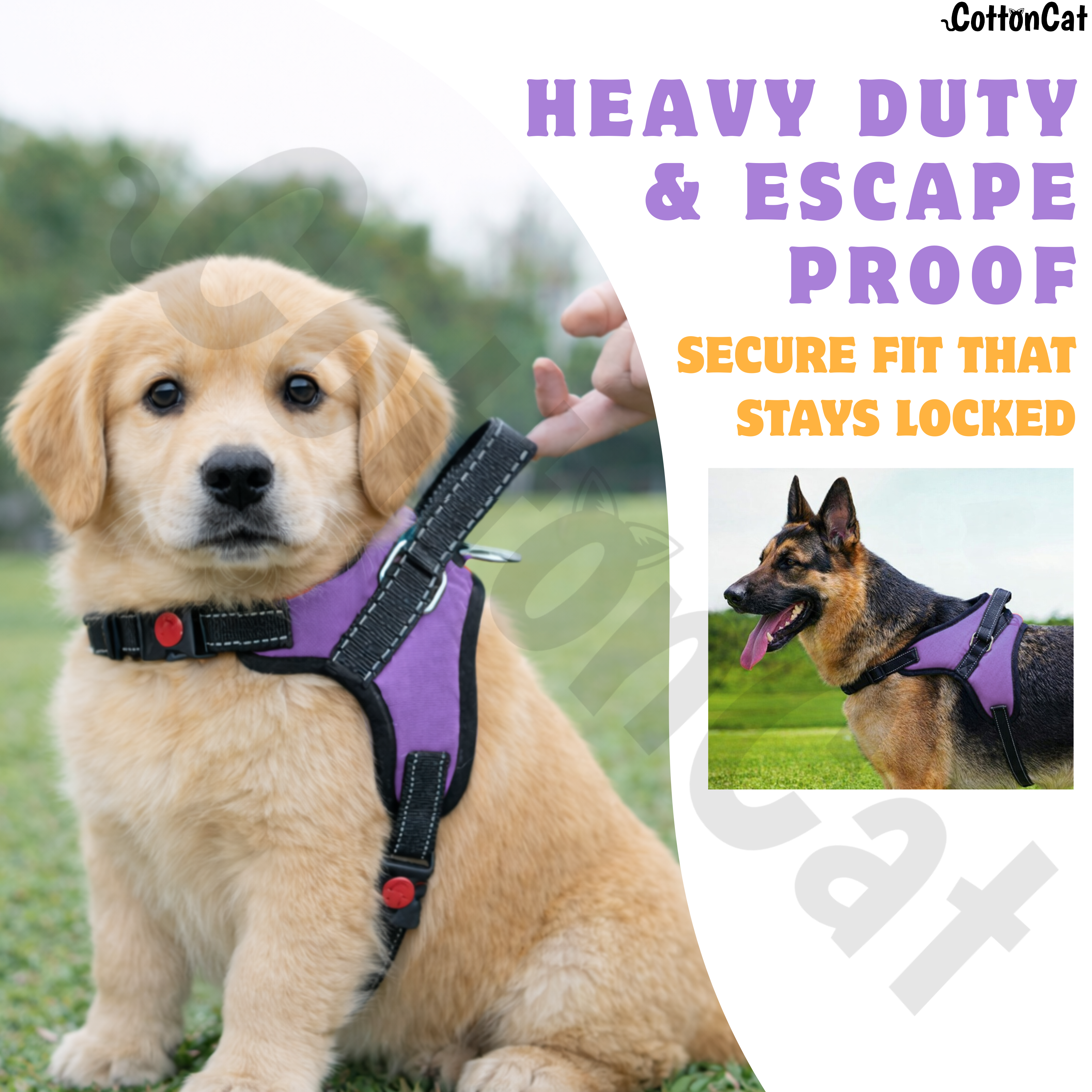 Cat Dog Reflective Harness Purple