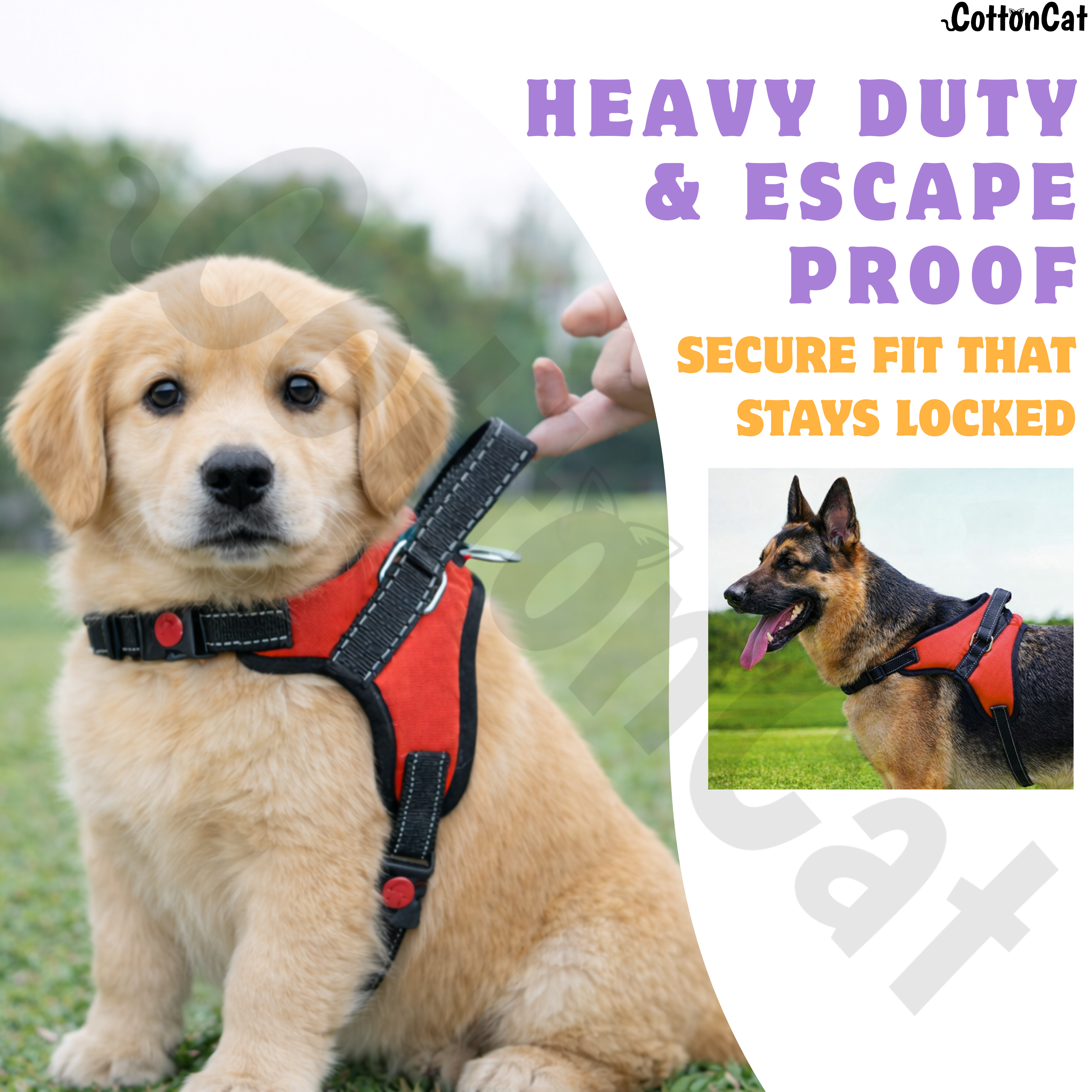 Cat Dog Reflective Harness Red