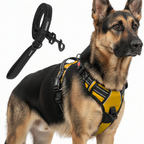 Dog Cat No Pull Harness With Reflective Leash Yellow