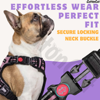 Dog Cat No Pull Harness With Reflective Leash Pink