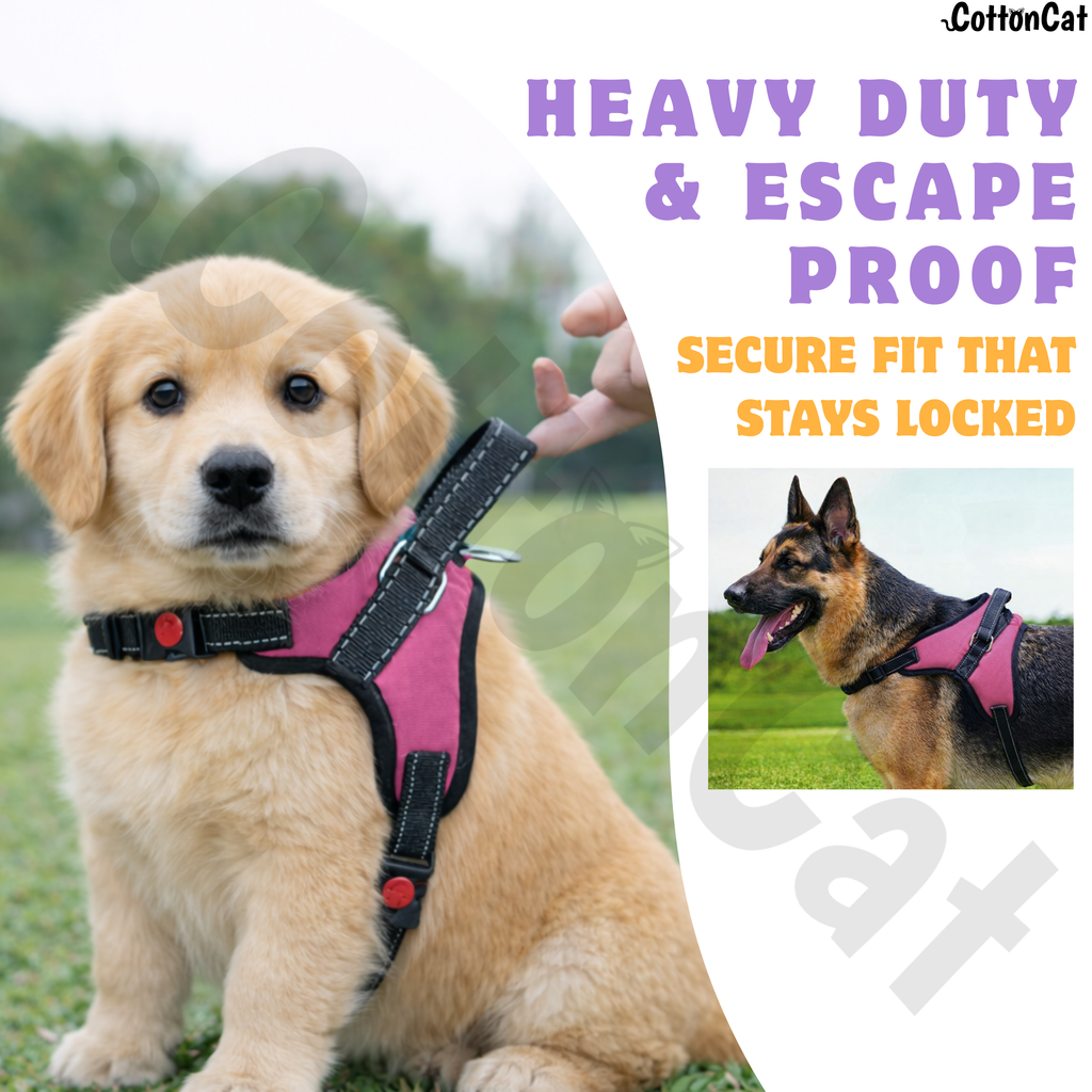 Cat Dog Reflective Harness Hot Pink