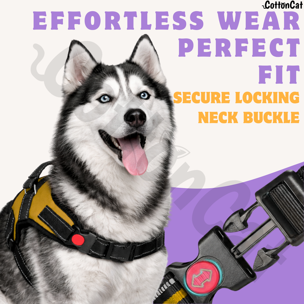 Cat Dog Reflective Harness Yellow