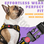 Dog Cat No Pull Harness With Reflective Leash Yellow