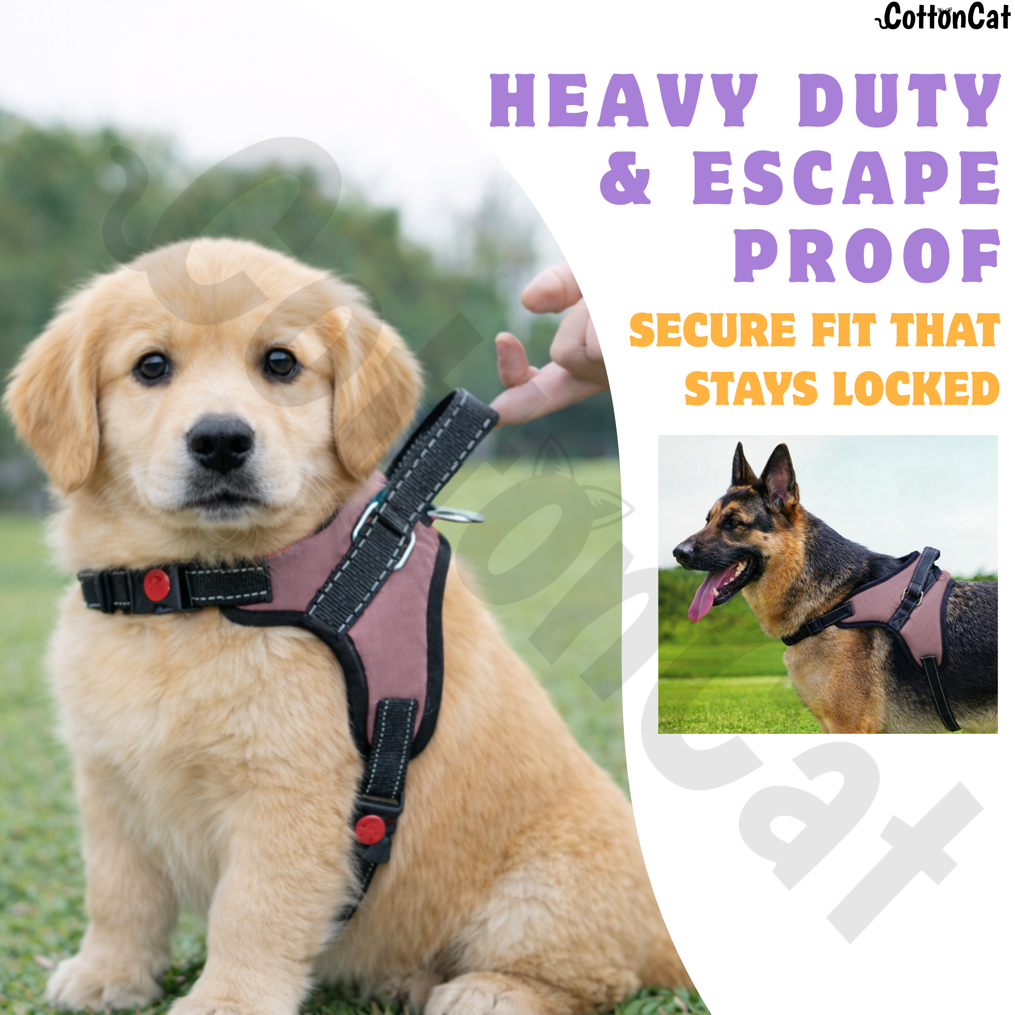 Cat Dog Reflective Harness Light Pink