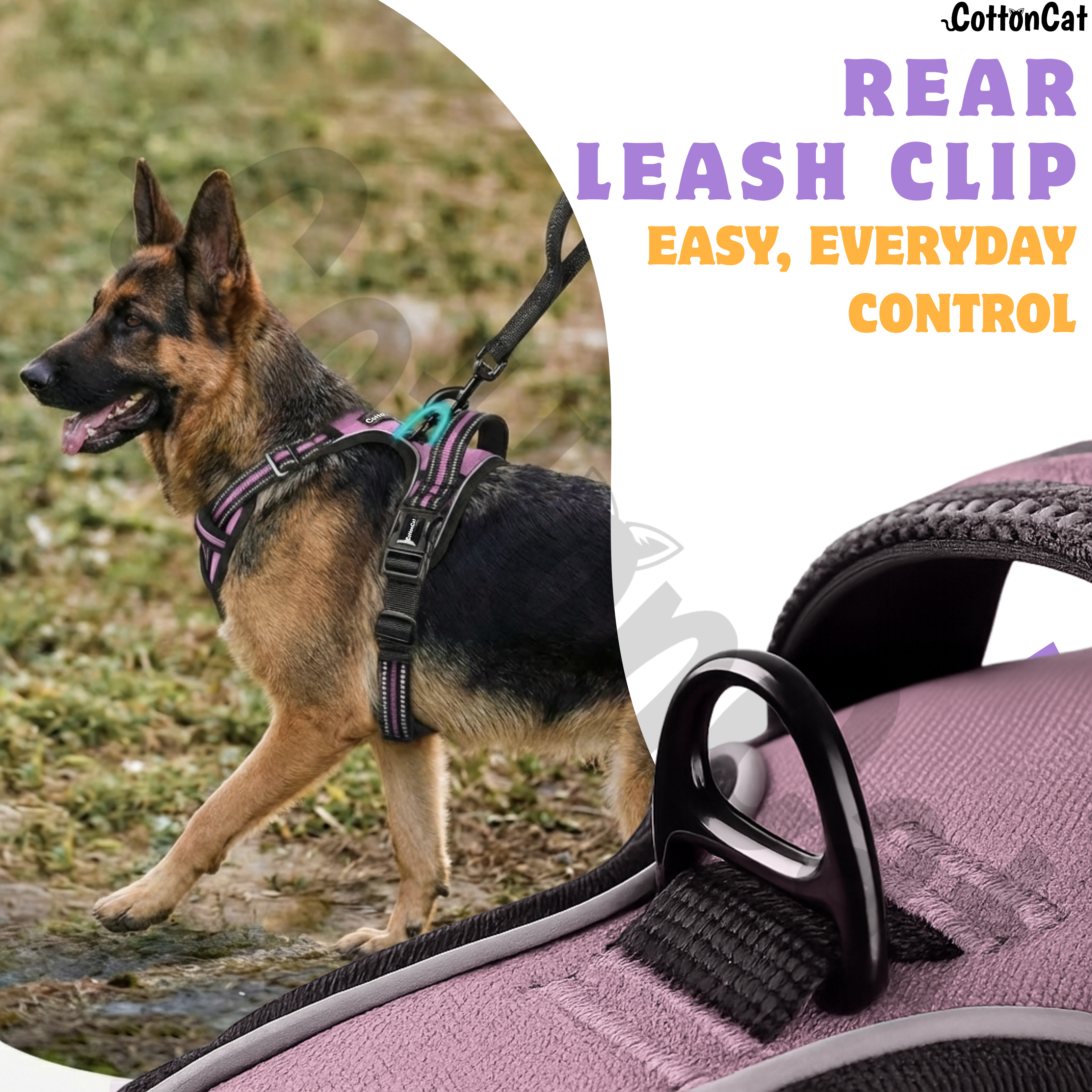 Dog Cat No Pull Harness With Reflective Leash Pink