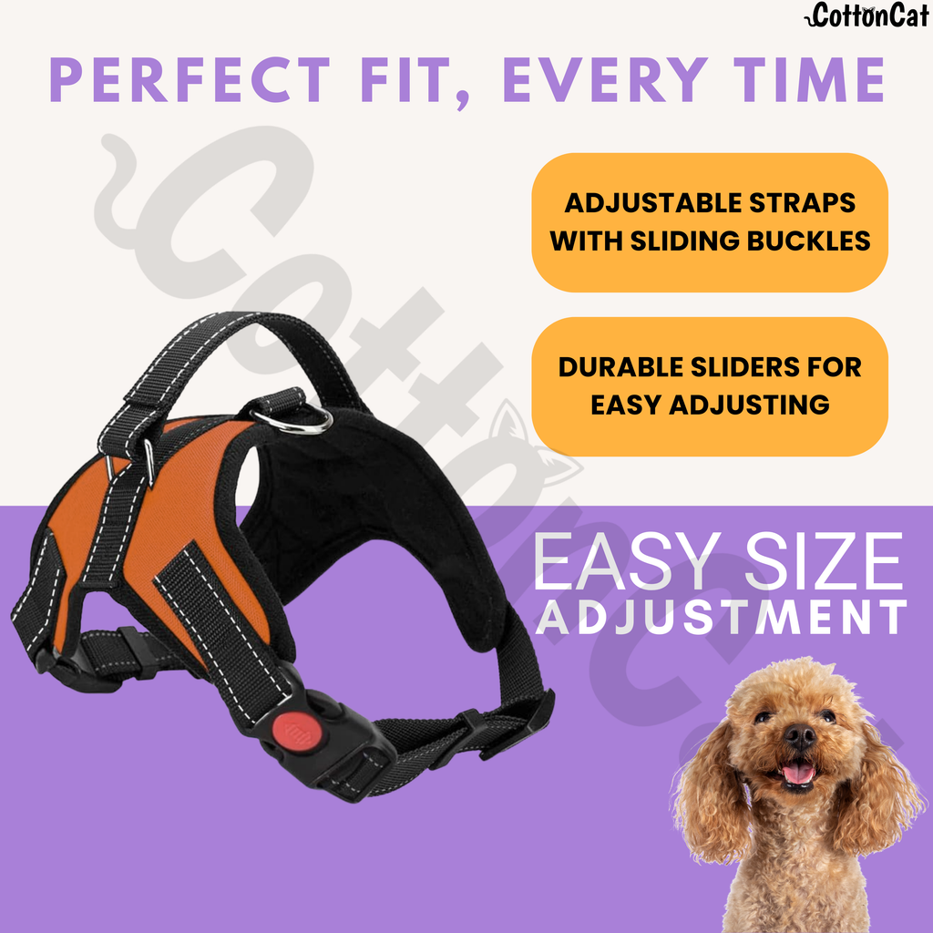 Cat Dog Reflective Harness Orange