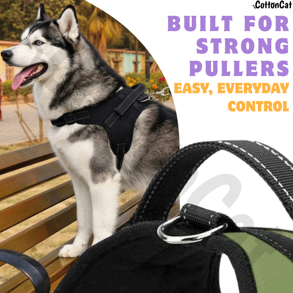 Cat Dog Reflective Harness Green