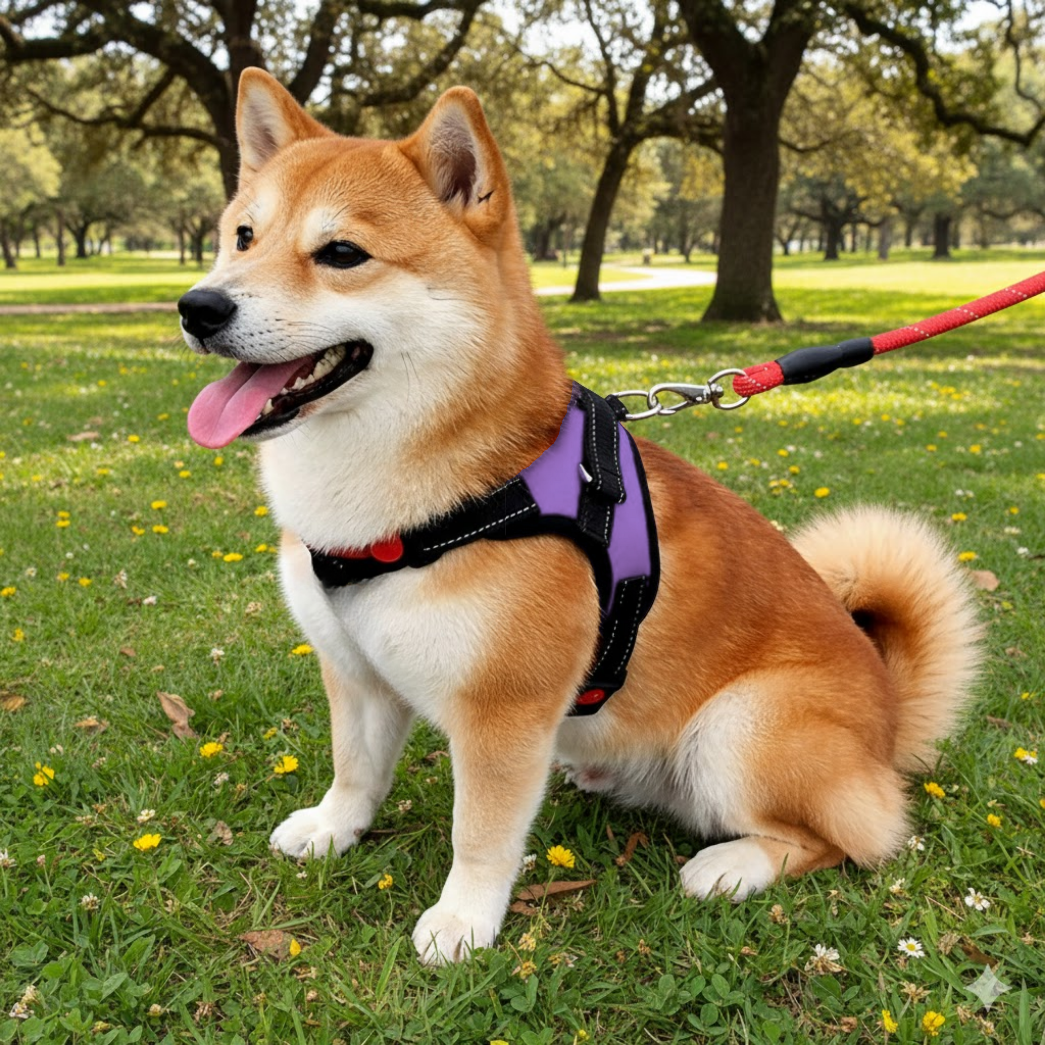 Cat Dog Reflective Harness Purple