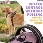 Dog Cat No Pull Harness With Reflective Leash Pink