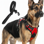 Dog Cat No Pull Harness With Reflective Leash Red