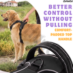Dog Cat No Pull Harness With Reflective Leash Black