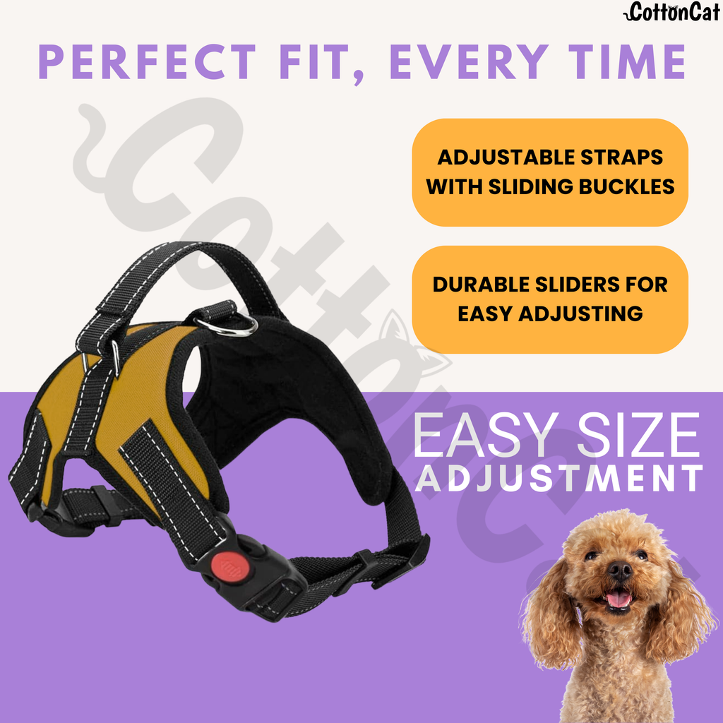 Cat Dog Reflective Harness Yellow