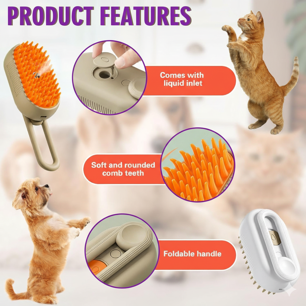3 In 1 Pet Brush